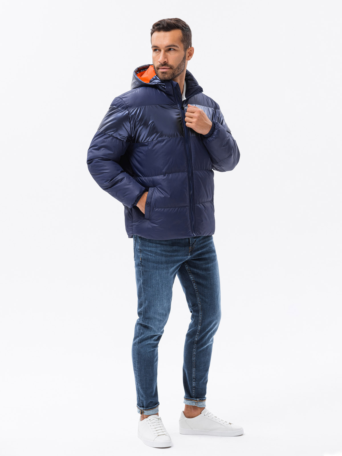 Ombre Clothing meeste tepitud talvejope kapuutsiga - Image 4