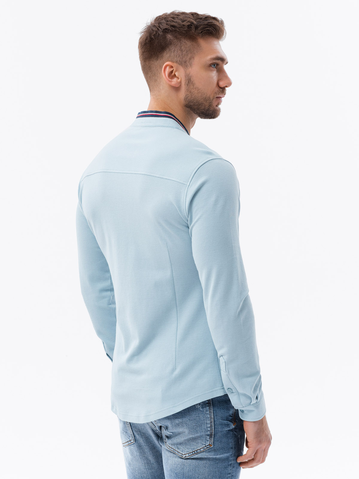 Meeste pikkade varrukatega särk püstkraega Ombre Clothing - Image 27