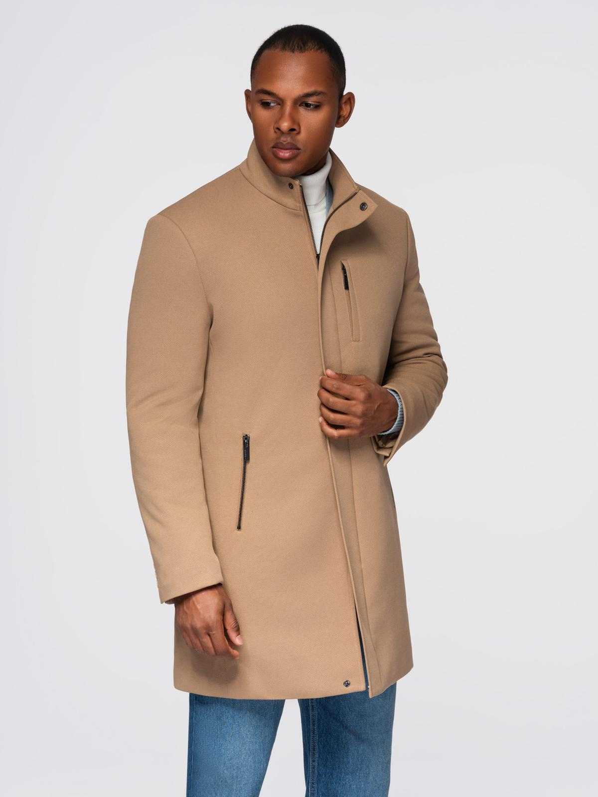 Meeste mantel püstkrae ja peidetud nööpkinnitusega Ombre Clothing - Image 23