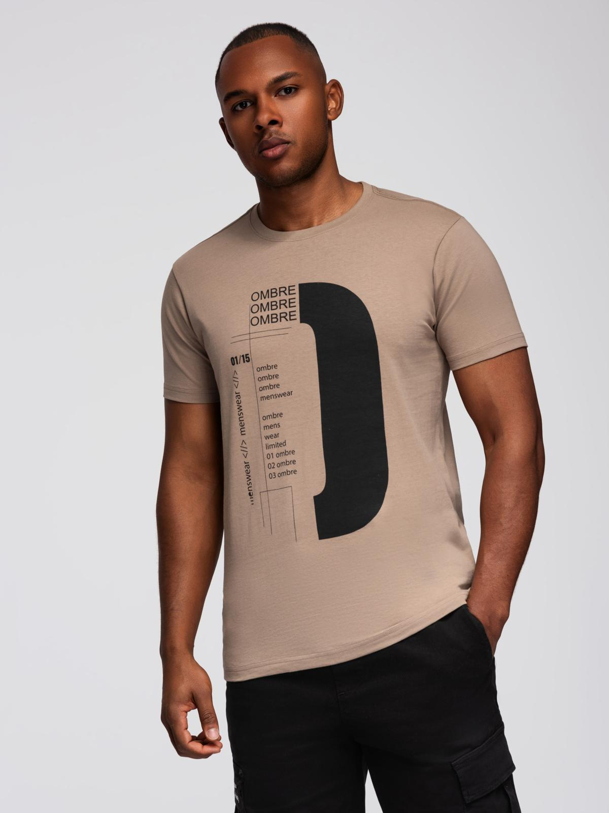 Ombre Clothing meeste trükisega puuvillane T-särk - Image 3
