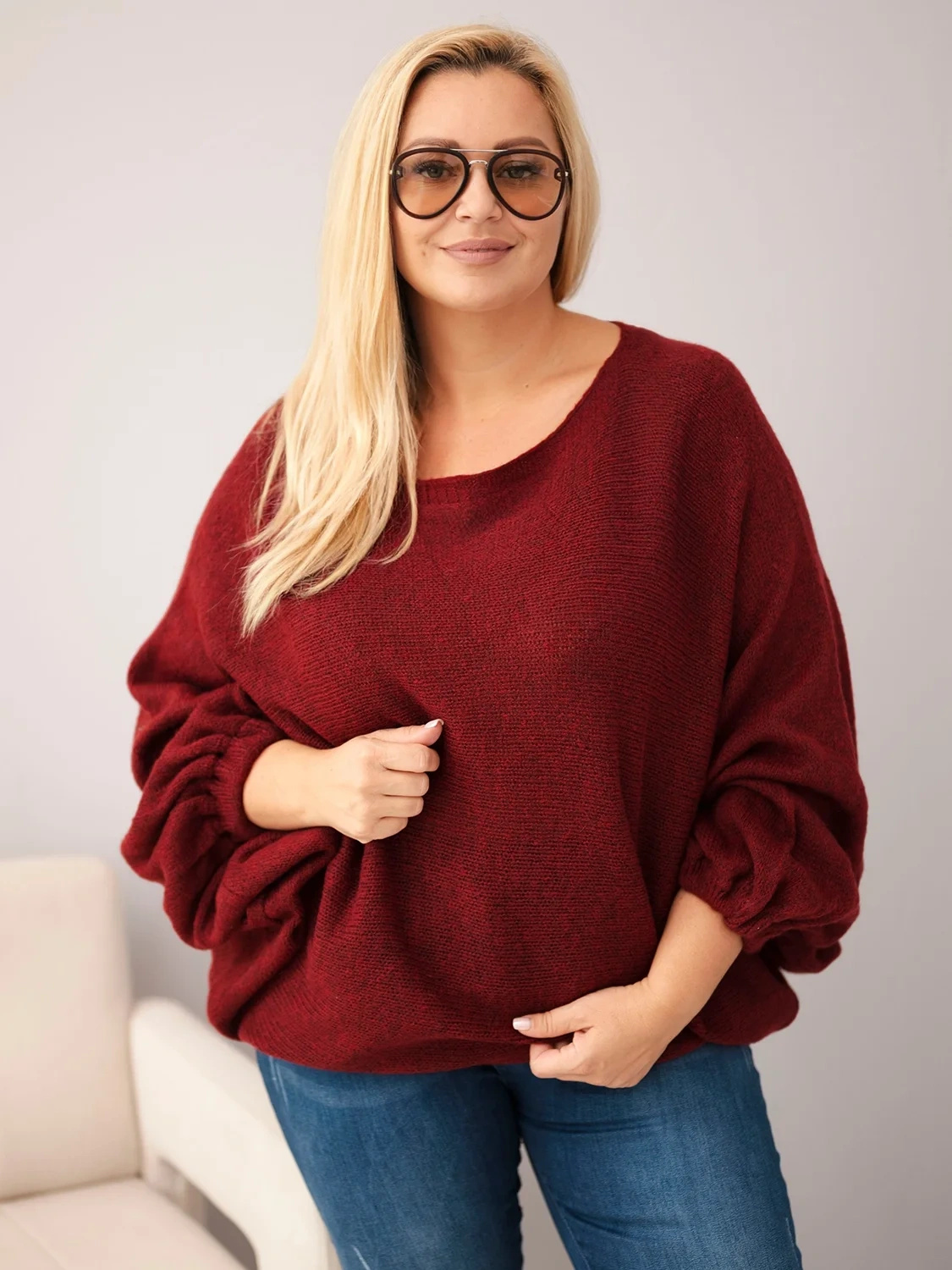 Naiste avara lõikega kampsun villaseguga Kesi Plus Size - Image 36