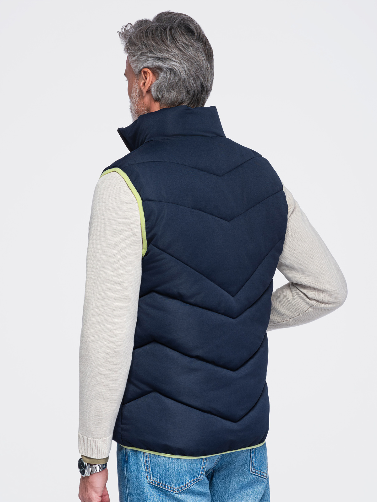 Meeste tepitud vest püstkrae ja tõmblukuga taskutega Ombre Clothing - Image 23