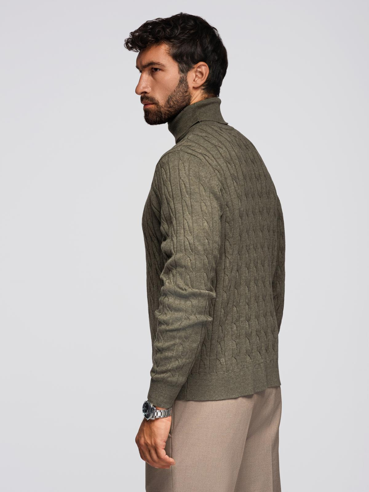 Meeste palmikkoes kootud rullkaelusega kampsun Ombre Clothing - Image 5