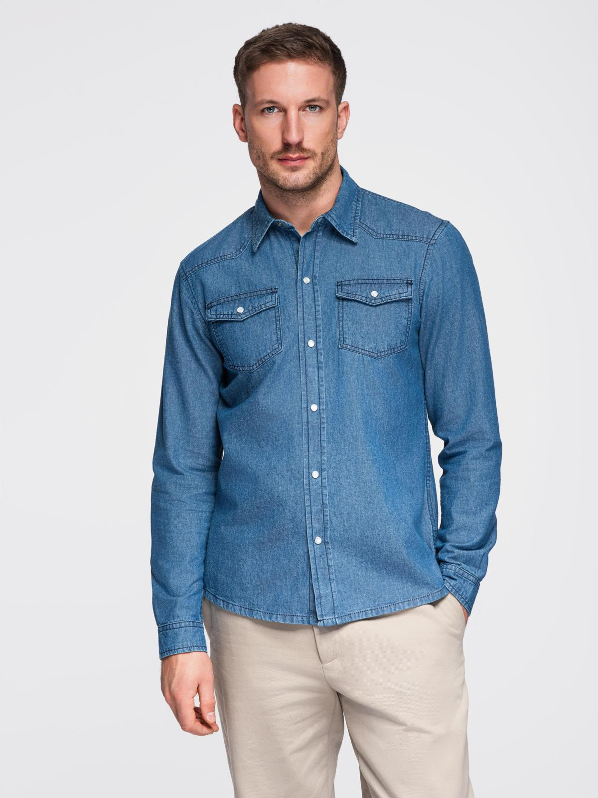 Ombre Clothing meeste teksasärk rinnataskutega - Image 12