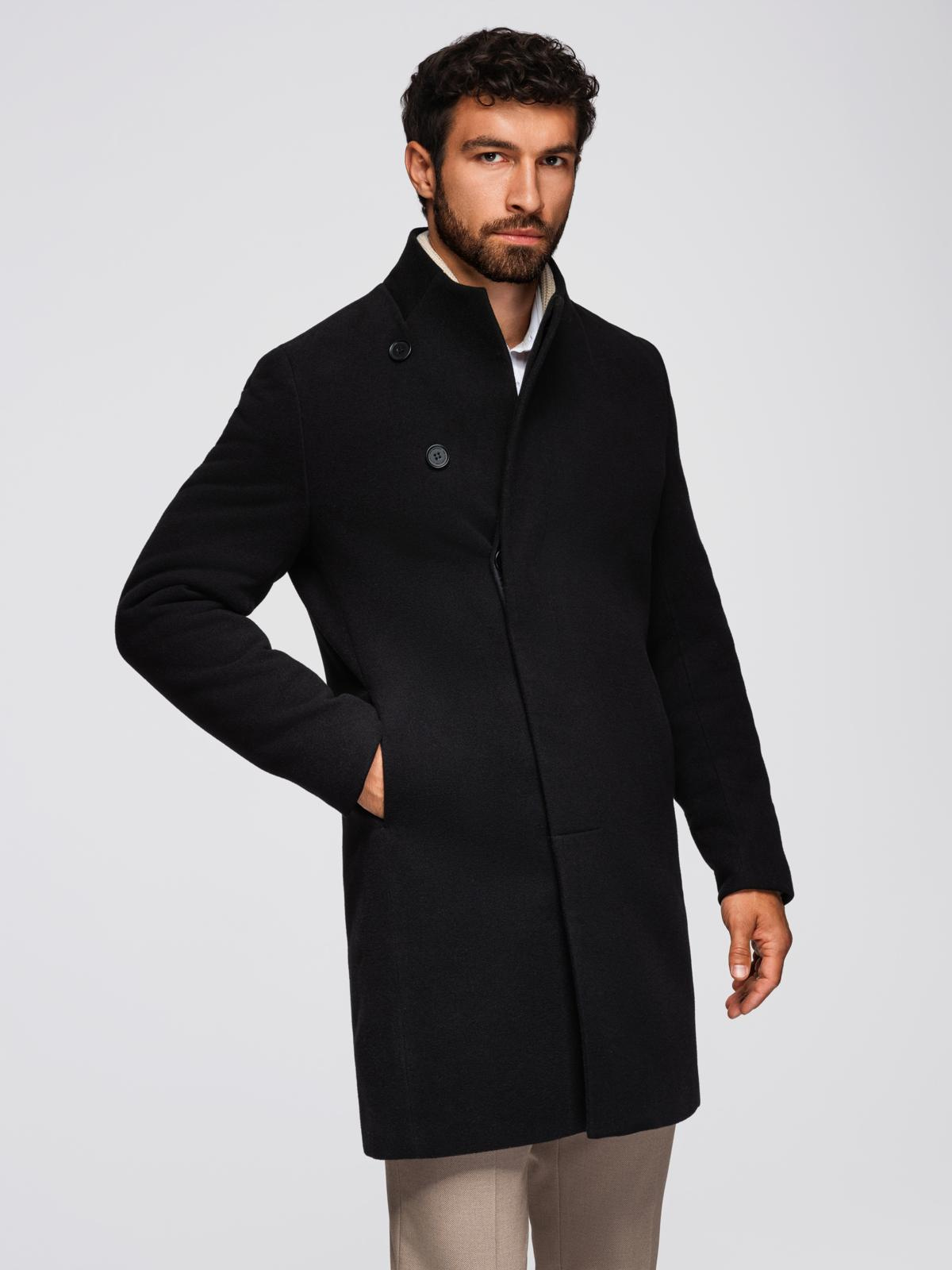 Ombre Clothing meeste poolpikk mantel püstkrae ja nööpidega - Image 10