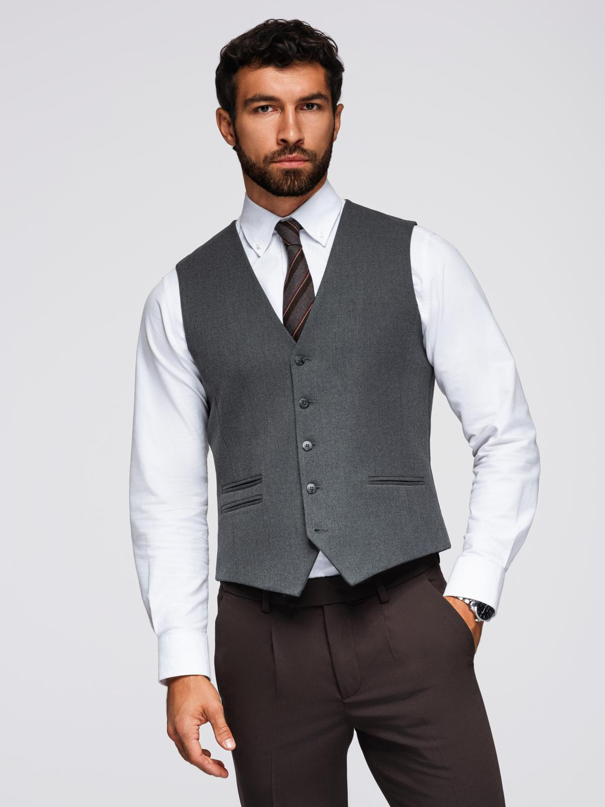 Meeste ülikonnavest nööpidega Ombre Clothing - Image 23