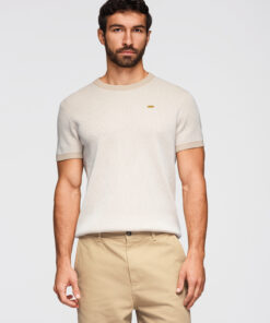 Meeste struktuurne kootud puuvillane T-särk Ombre Clothing