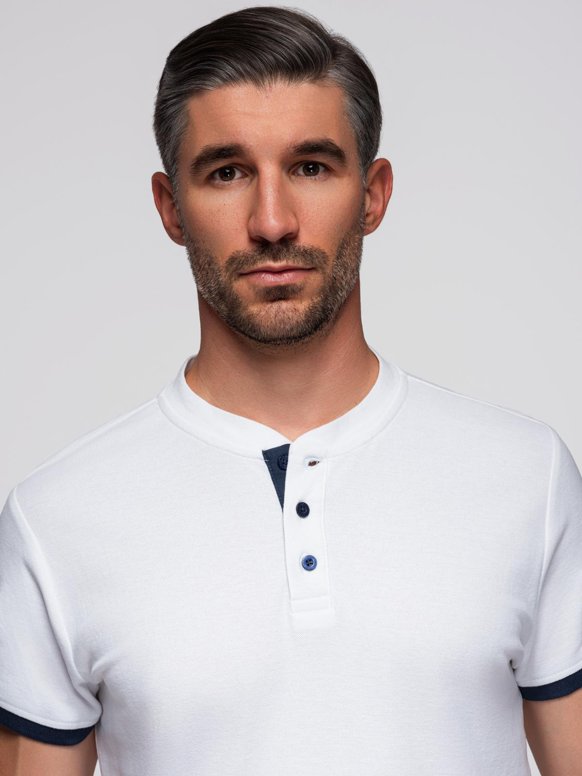Meeste püstkrae ja nööpidega polosärk Ombre Clothing - Image 2