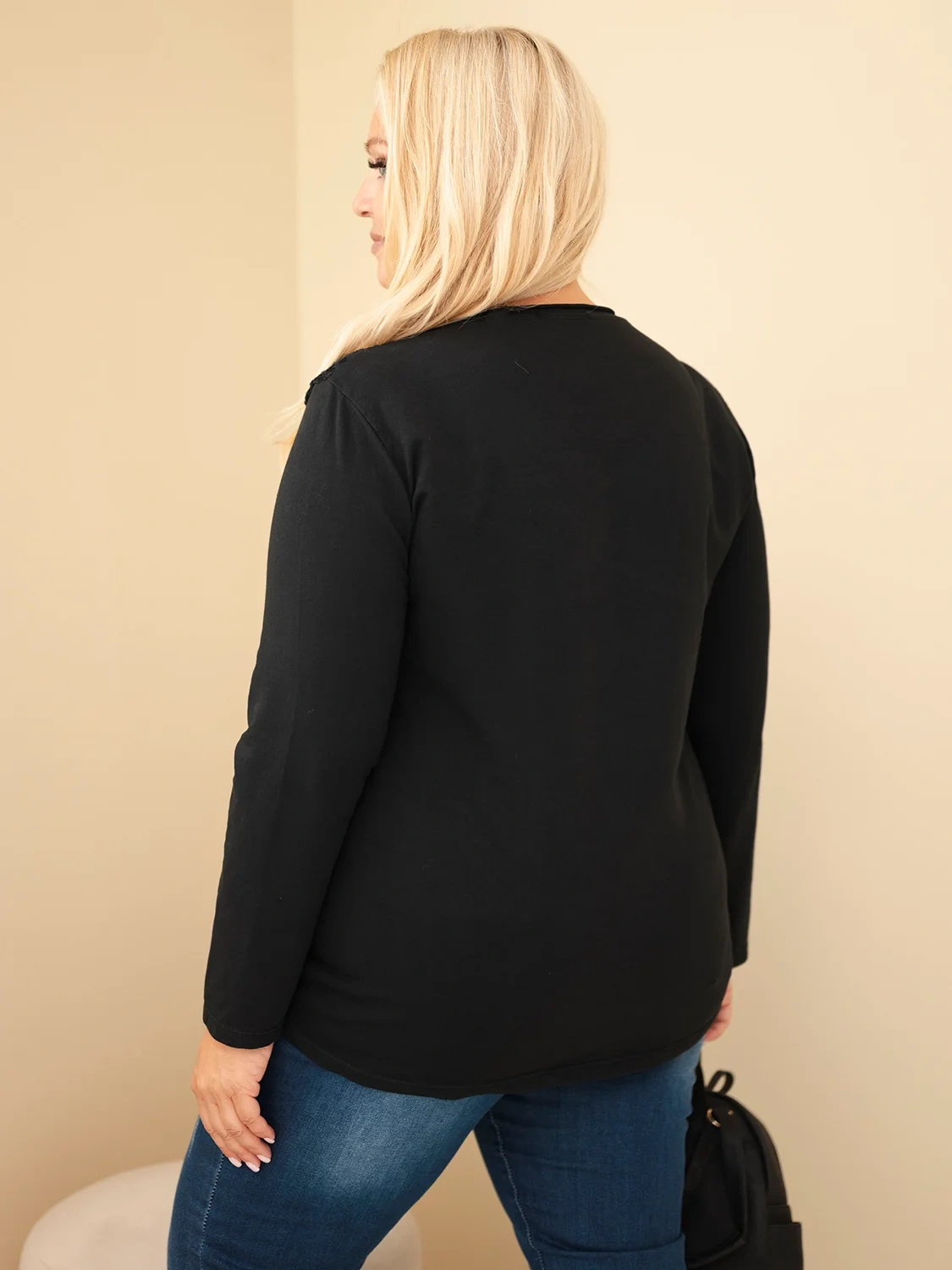 Naiste plus-size puuvillane pikkade varrukatega pusa pitsdetailiga - Image 27