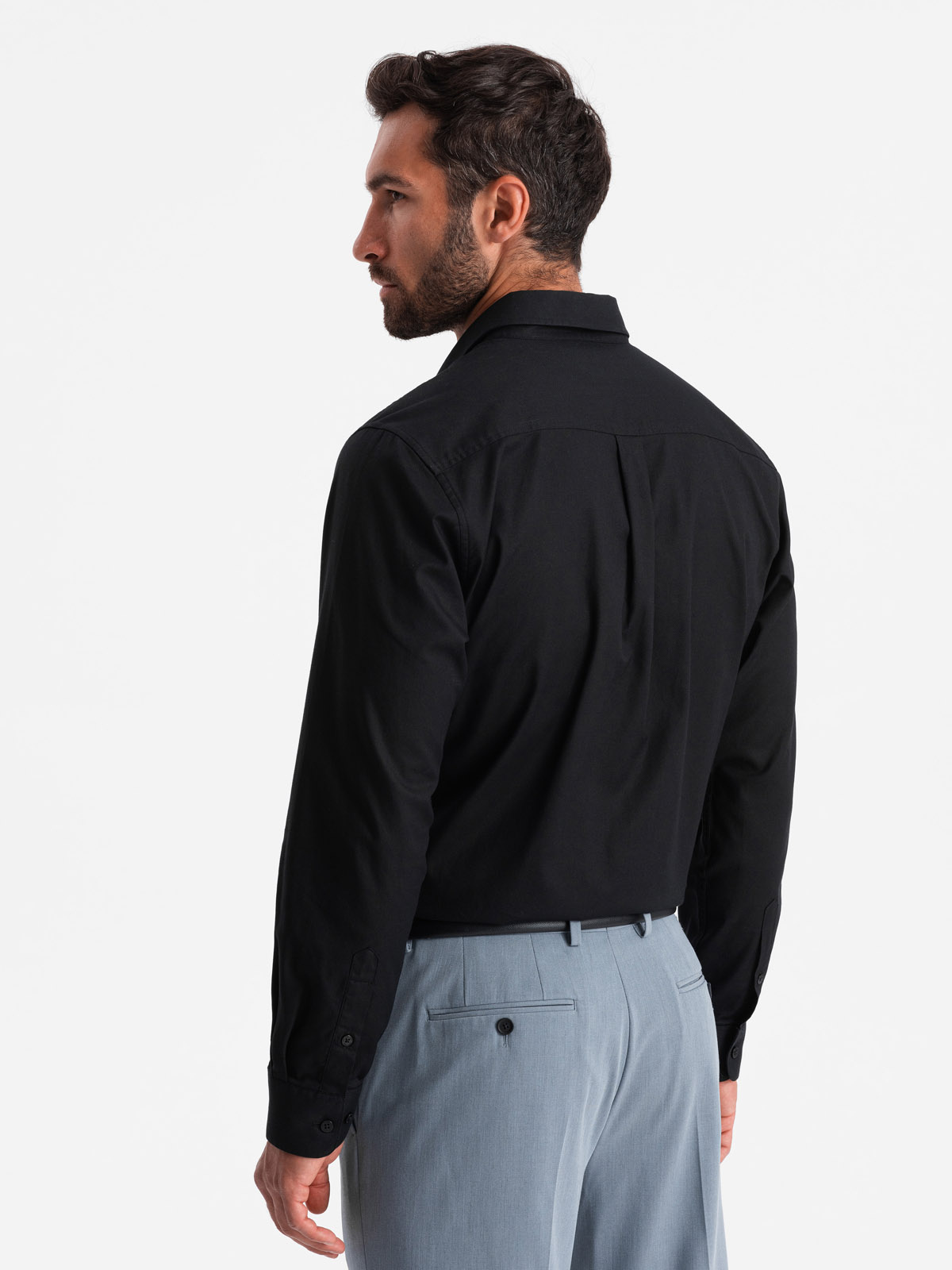 Meeste puuvillane triiksärk taskuga regular fit Ombre Clothing - Image 18