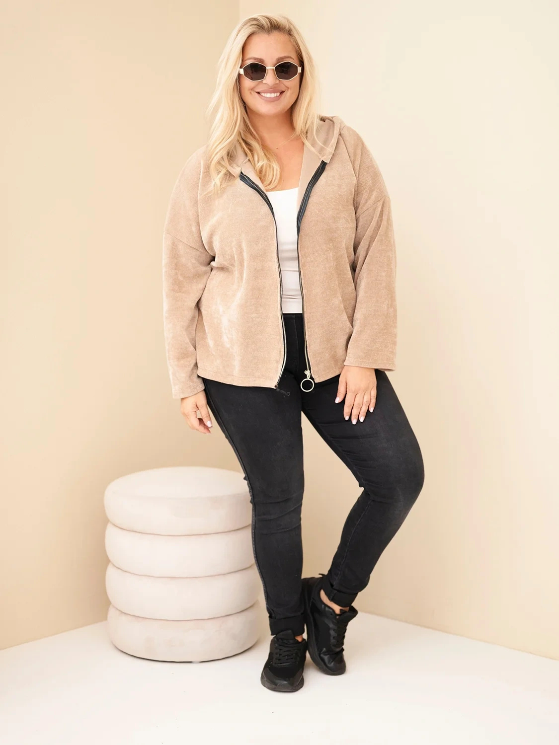 Naiste sametine lukuga kapuutsiga pusa Kesi Plus Size - Image 38