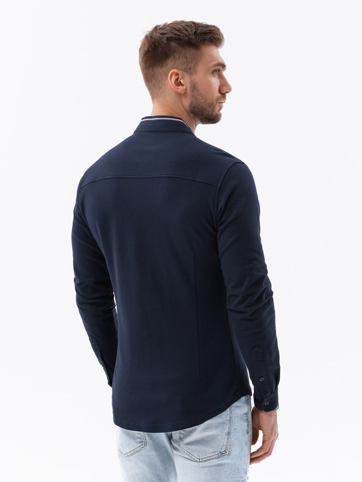 Meeste pikkade varrukatega särk püstkraega Ombre Clothing - Image 17