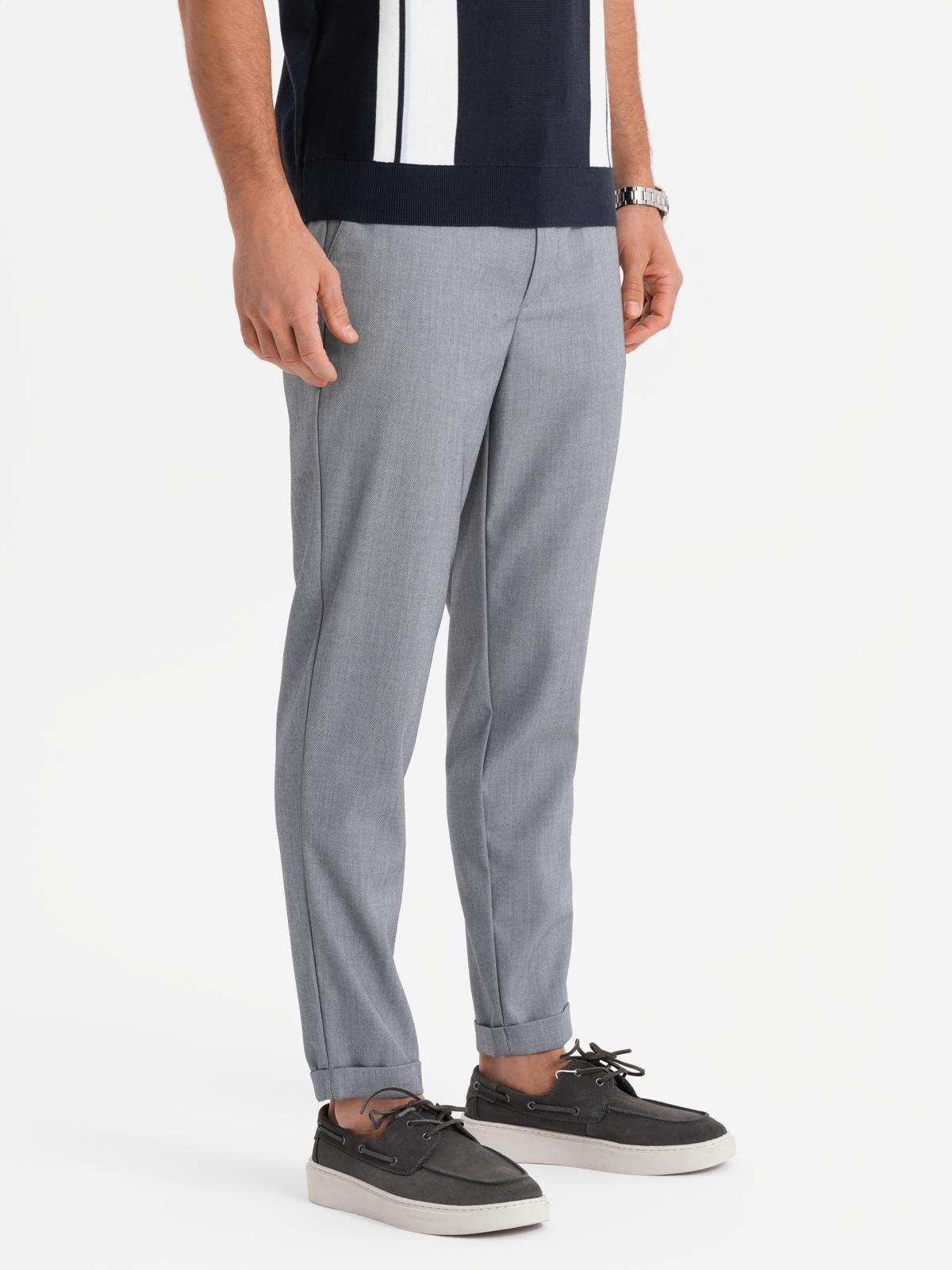 Elastse vöökohaga meeste chino-püksid Ombre Clothing - Image 76