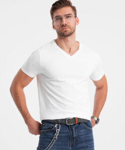 Meeste V-kaelusega T-särk Ombre Clothing