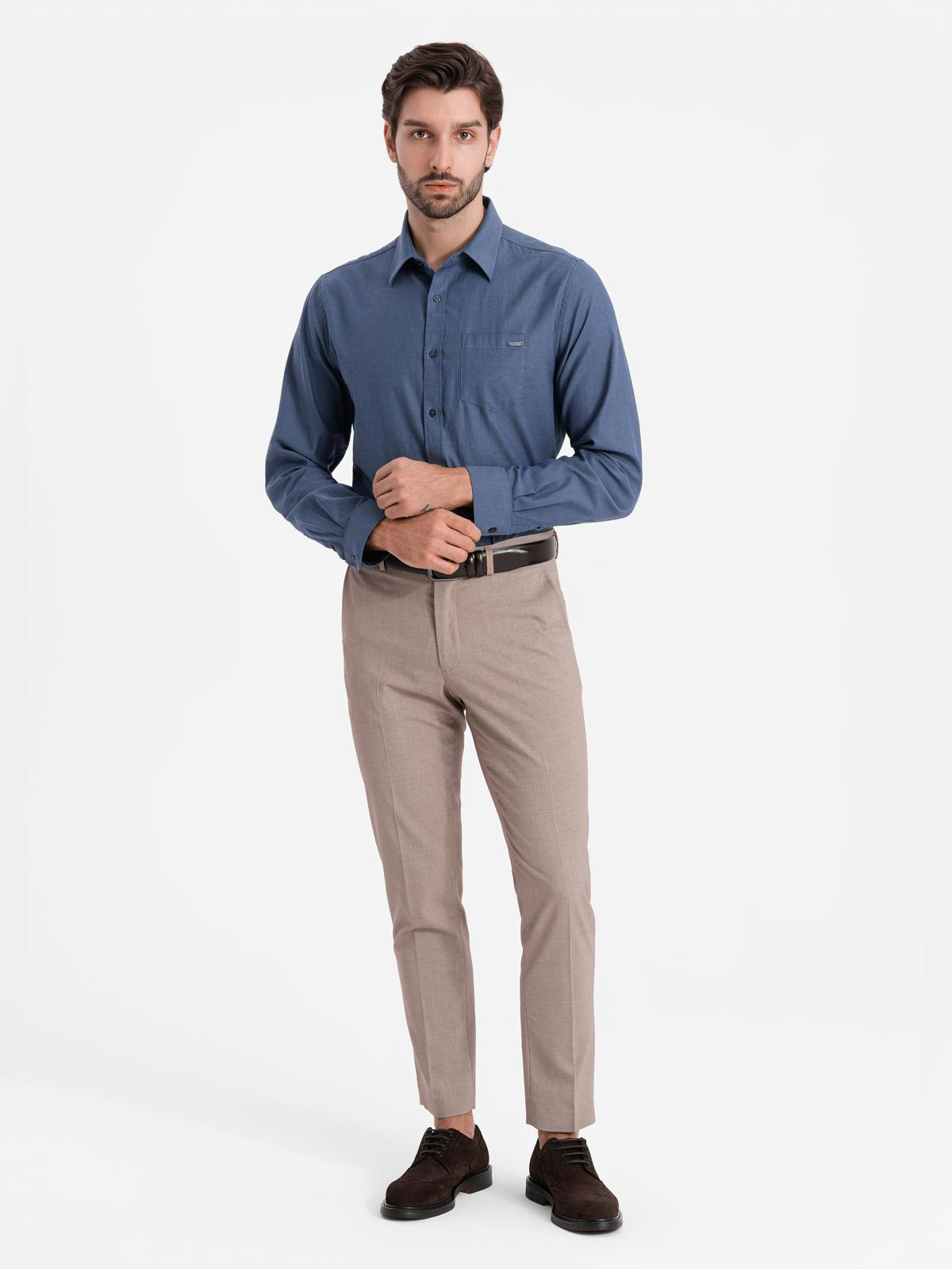 Meeste puuvillane triiksärk taskuga regular fit Ombre Clothing - Image 7