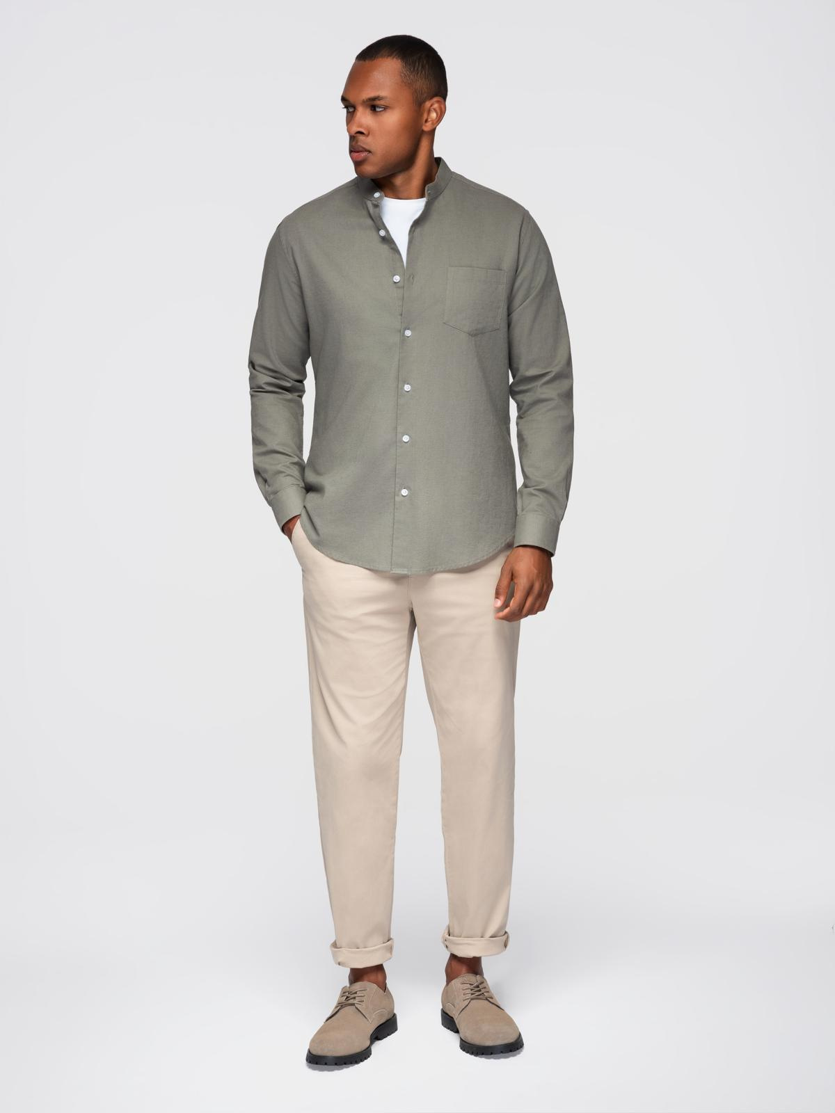 Meeste püstkraega pikkade varrukatega triiksärk Ombre Clothing - Image 23