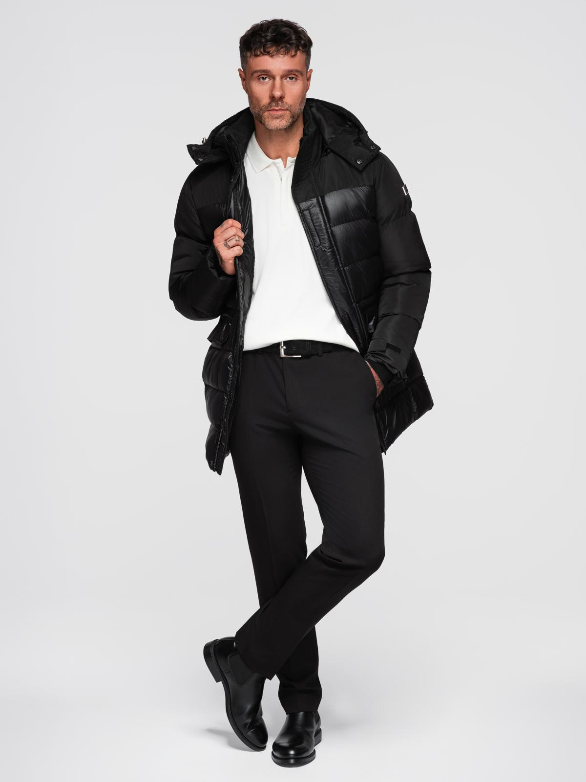 Ombre Clothing meeste tepitud talvejope kapuutsiga - Image 3