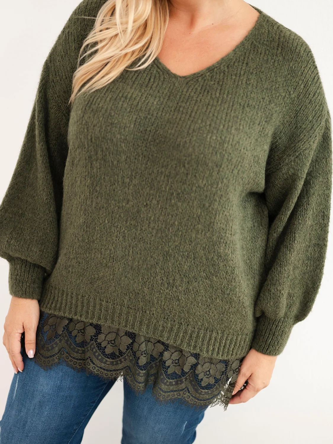 Naiste plus-size kampsun pitsäärega - Image 26