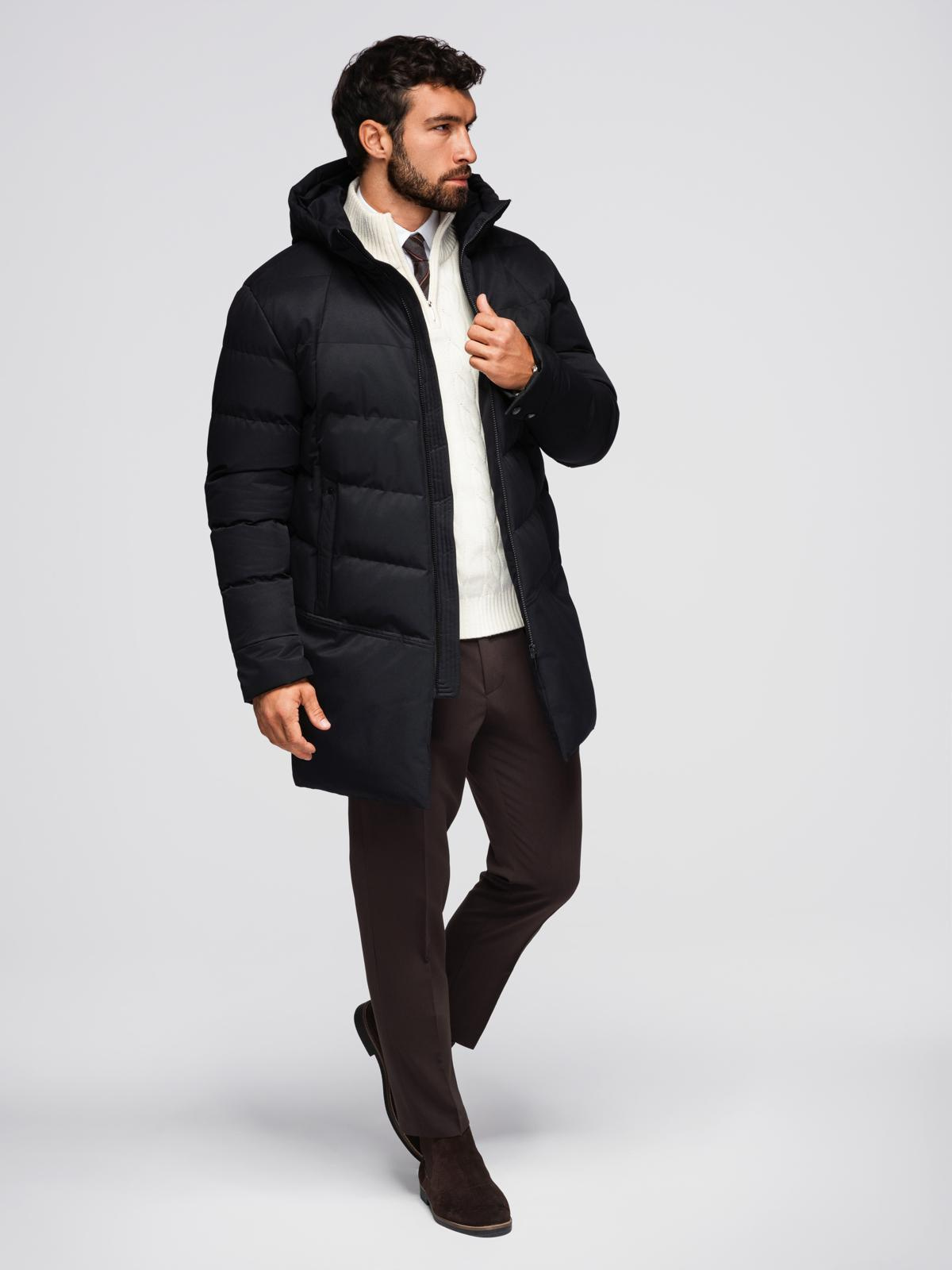 Ombre Clothing meeste kapuutsiga tepitud pikem jope - Image 3