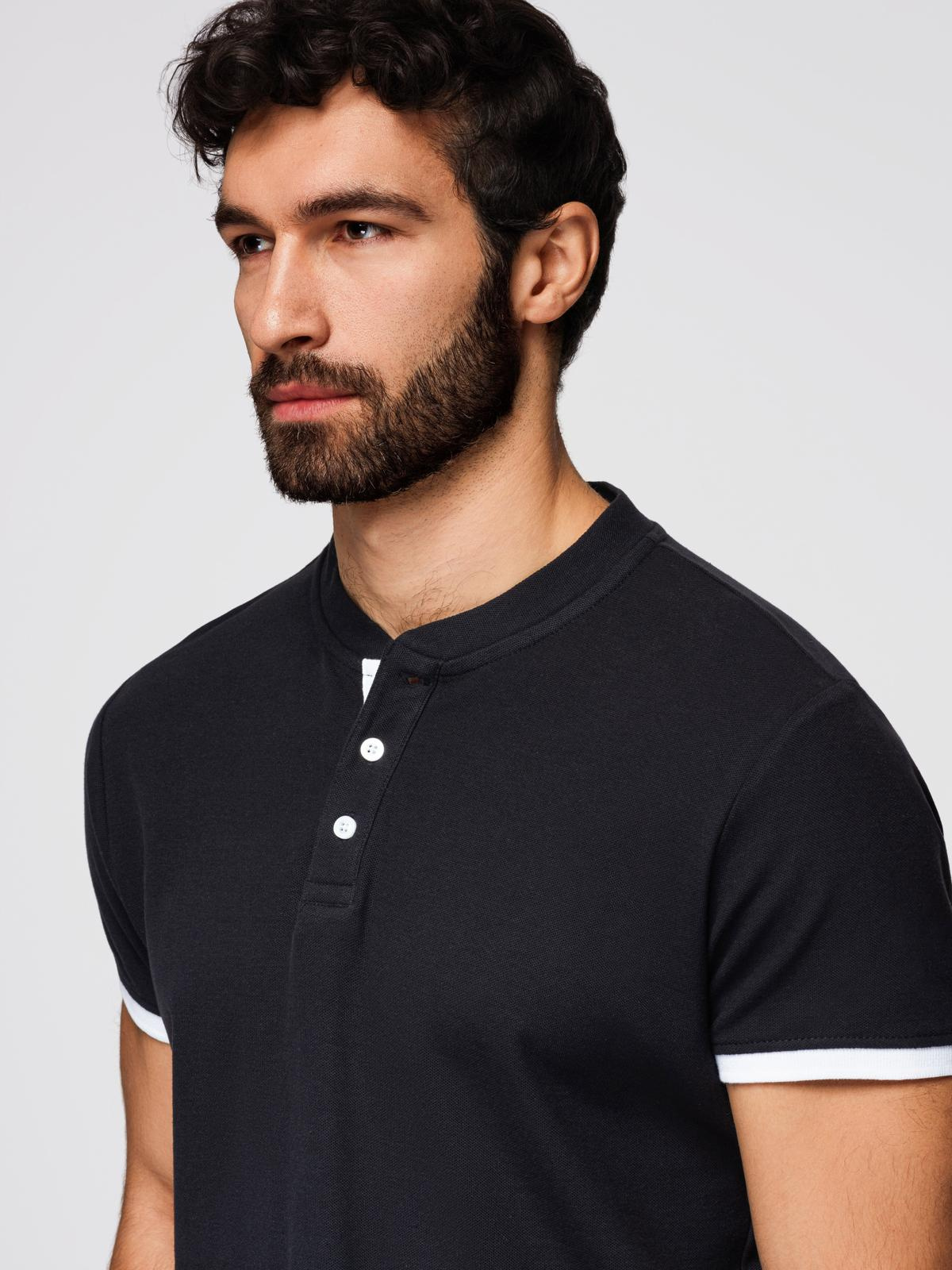 Meeste püstkrae ja nööpidega polosärk Ombre Clothing - Image 51