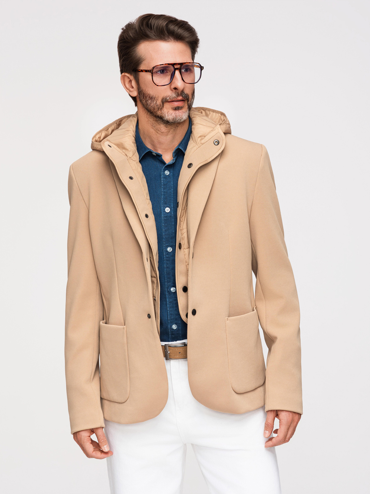 Ombre Clothing meeste pintsak-jakk eemaldatava kapuutsiga - Image 2