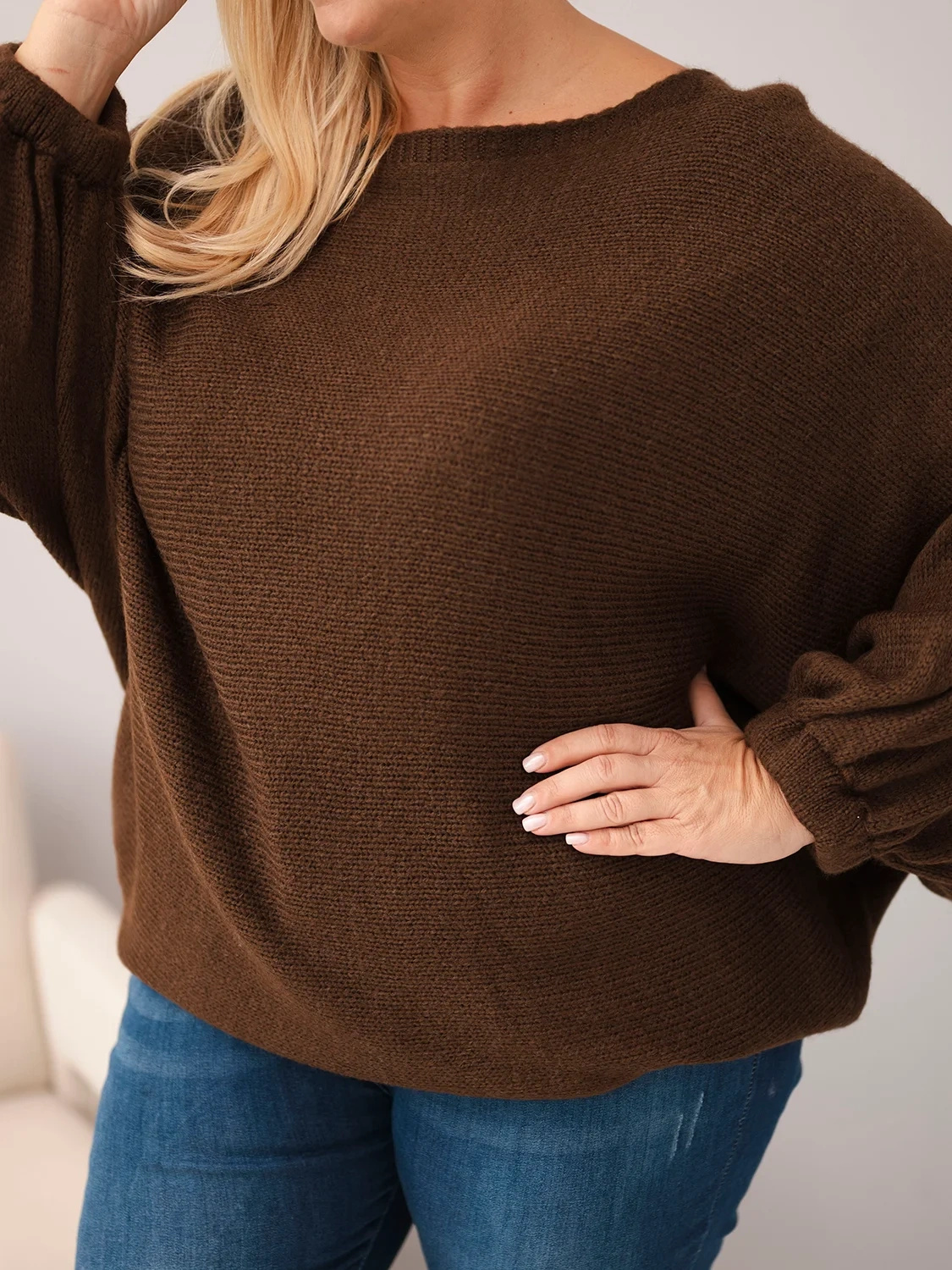 Naiste avara lõikega kampsun villaseguga Kesi Plus Size - Image 14