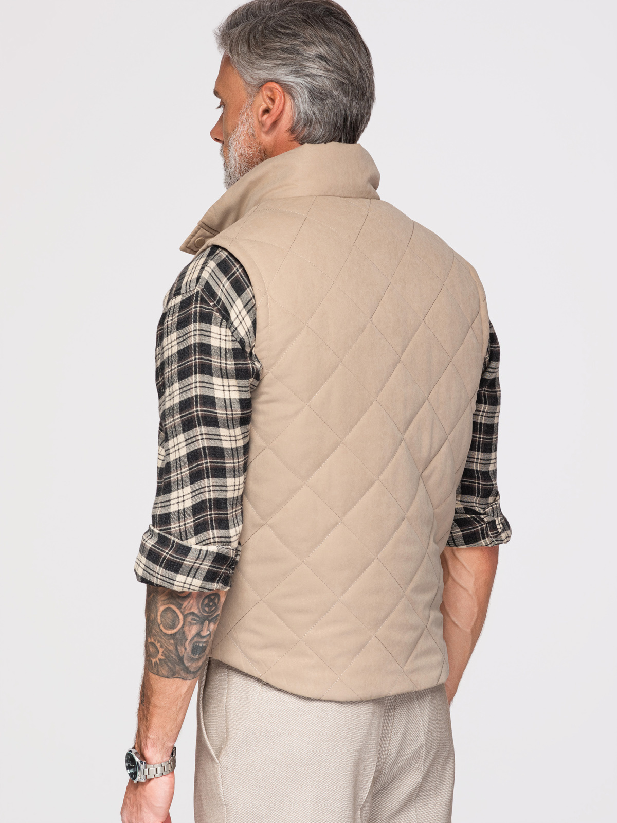 Meeste tepitud vest püstkrae ja tõmblukuga taskutega Ombre Clothing - Image 31