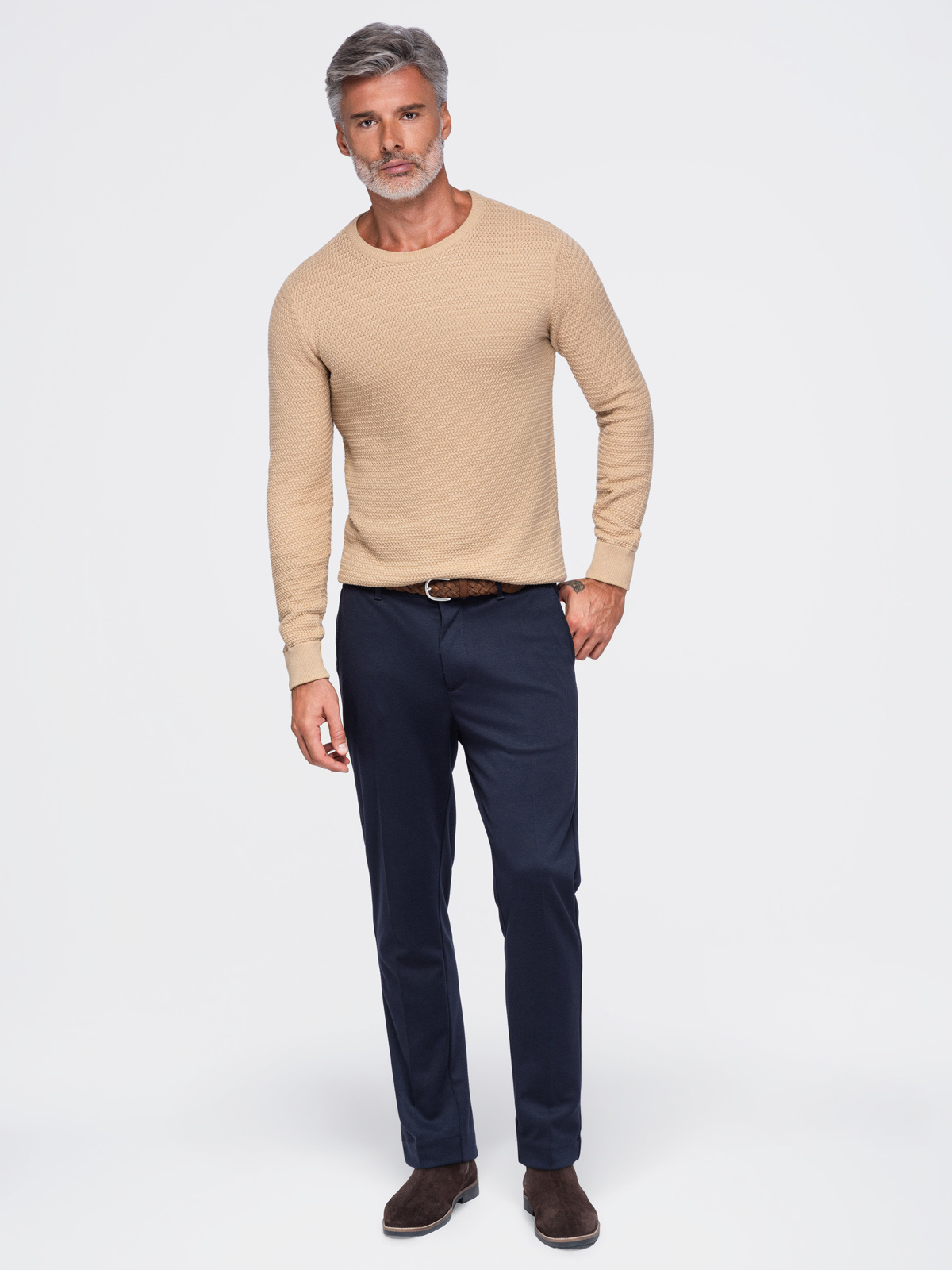 Meeste kampsun Ombre Clothing tekstuursest puuvillatrikotaažist - Image 16