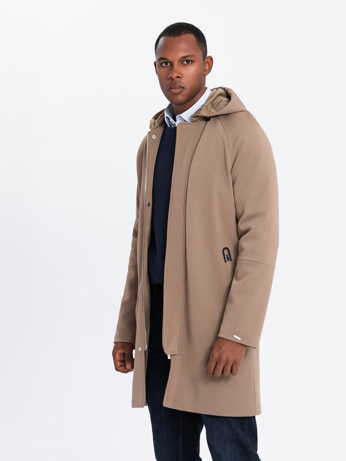 Ombre Clothing meeste kapuutsiga mantel - Image 4