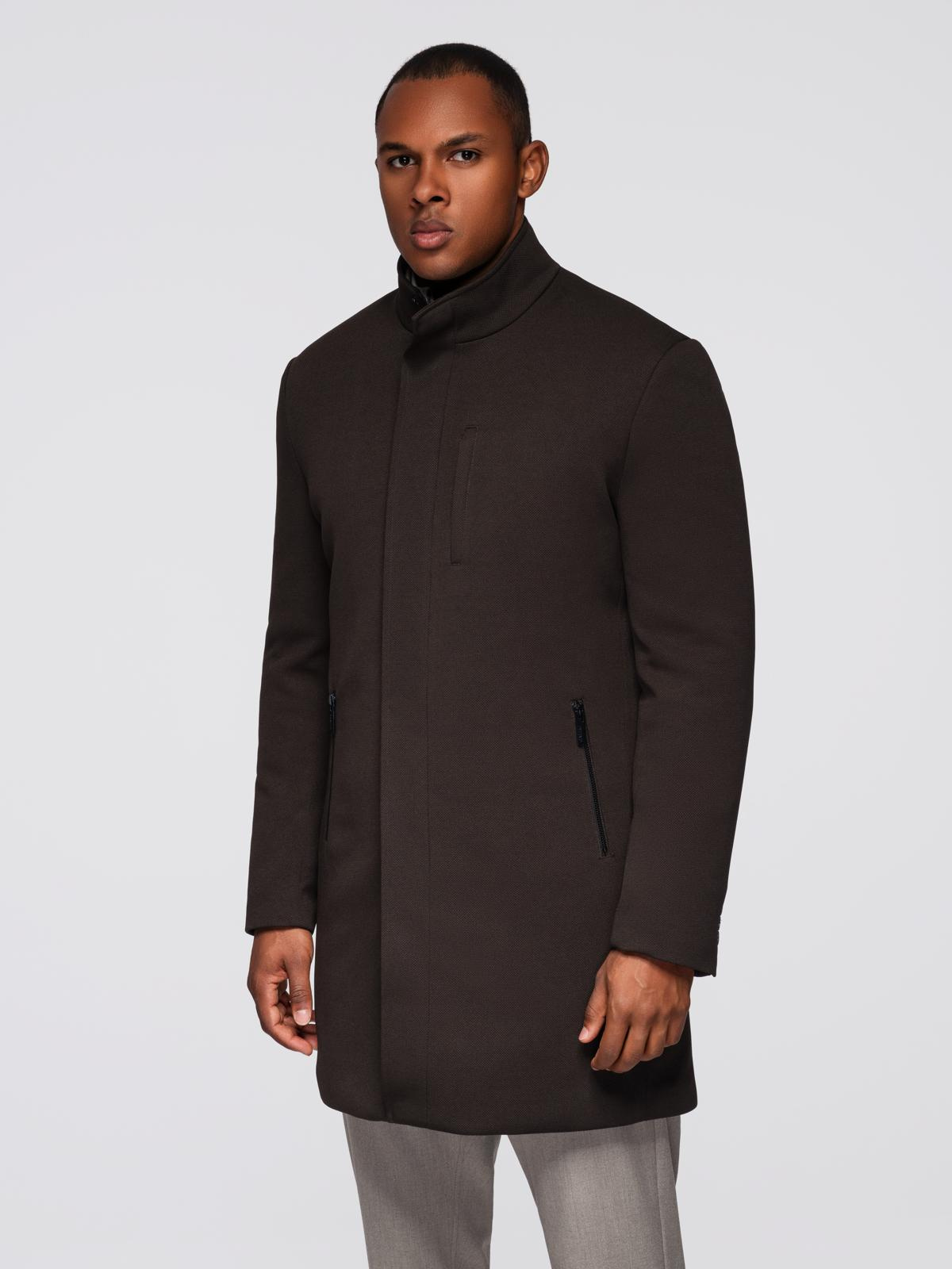 Meeste mantel püstkrae ja peidetud nööpkinnitusega Ombre Clothing - Image 35