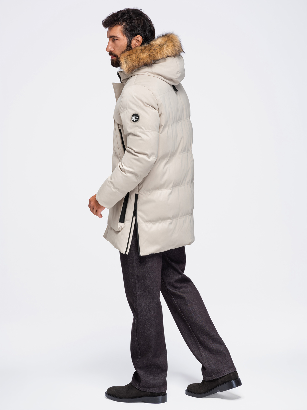 Ombre Clothing pikendatud tegumoega meeste talveparka kapuutsiga - Image 5