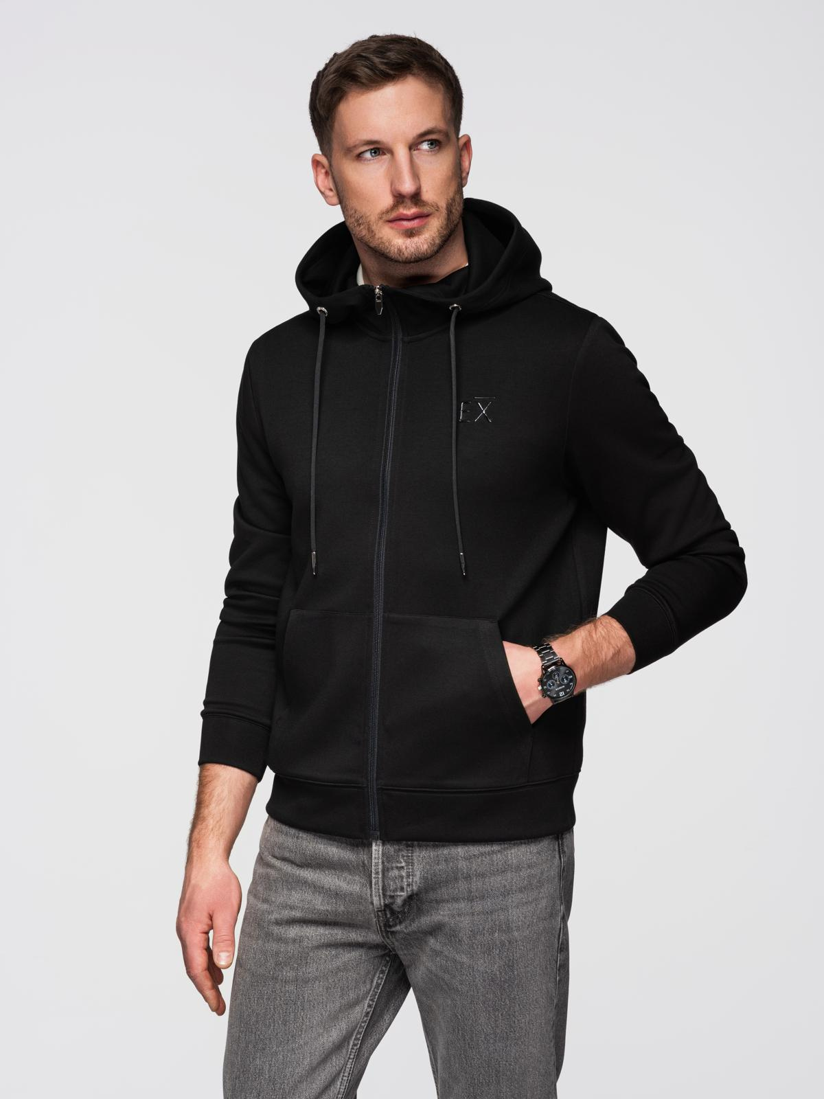 Ombre Clothing meeste lukuga kapuutsiga dressipluus - Image 1