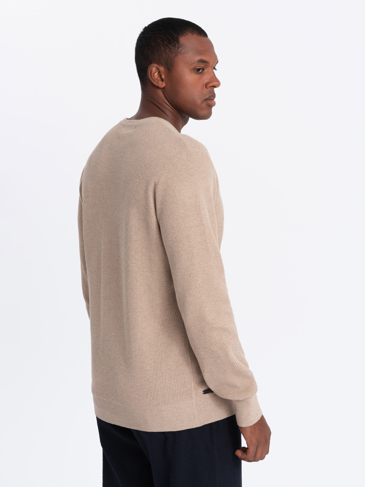 Ombre Clothing meeste kootud kampsun ümara kaelusega - Image 15