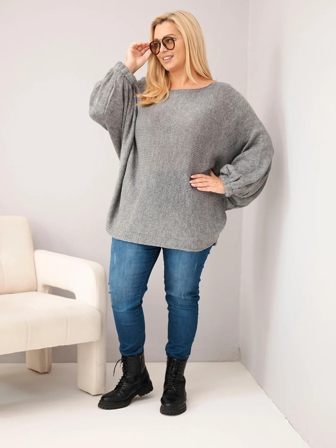 Naiste avara lõikega kampsun villaseguga Kesi Plus Size - Image 46