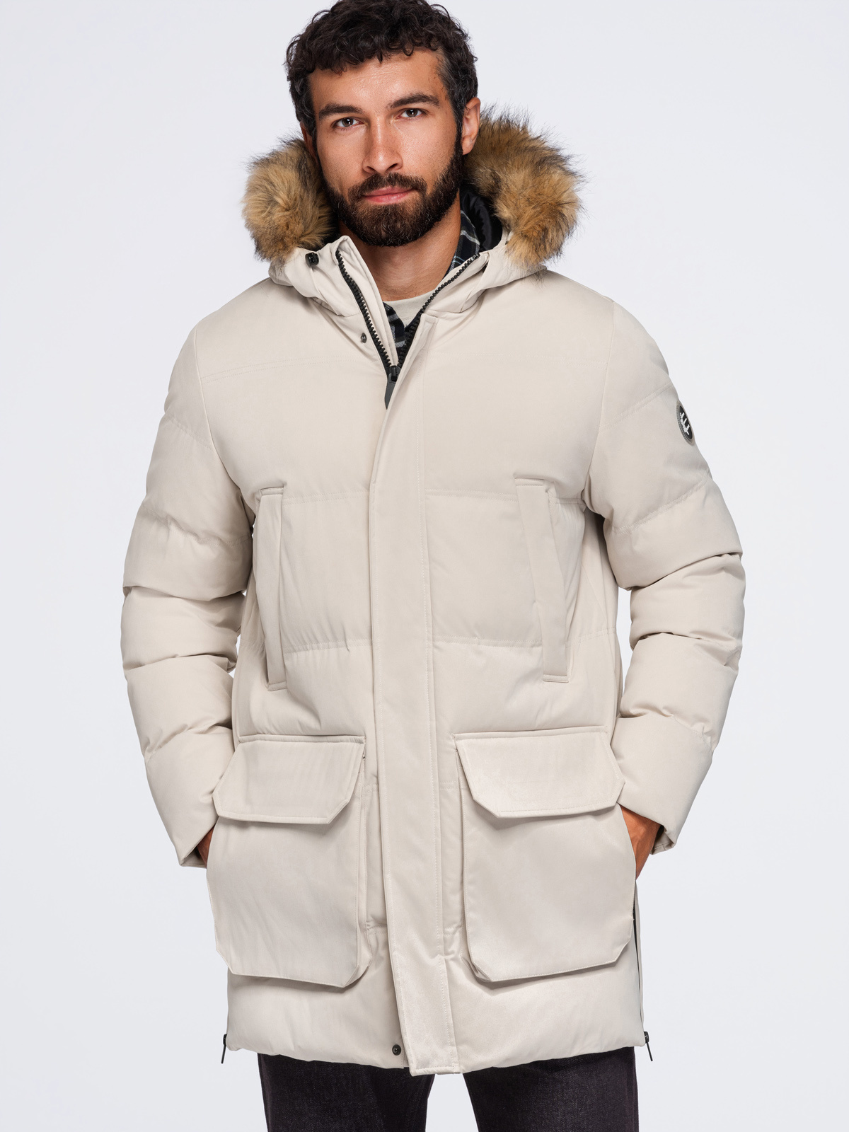 Ombre Clothing pikendatud tegumoega meeste talveparka kapuutsiga - Image 6