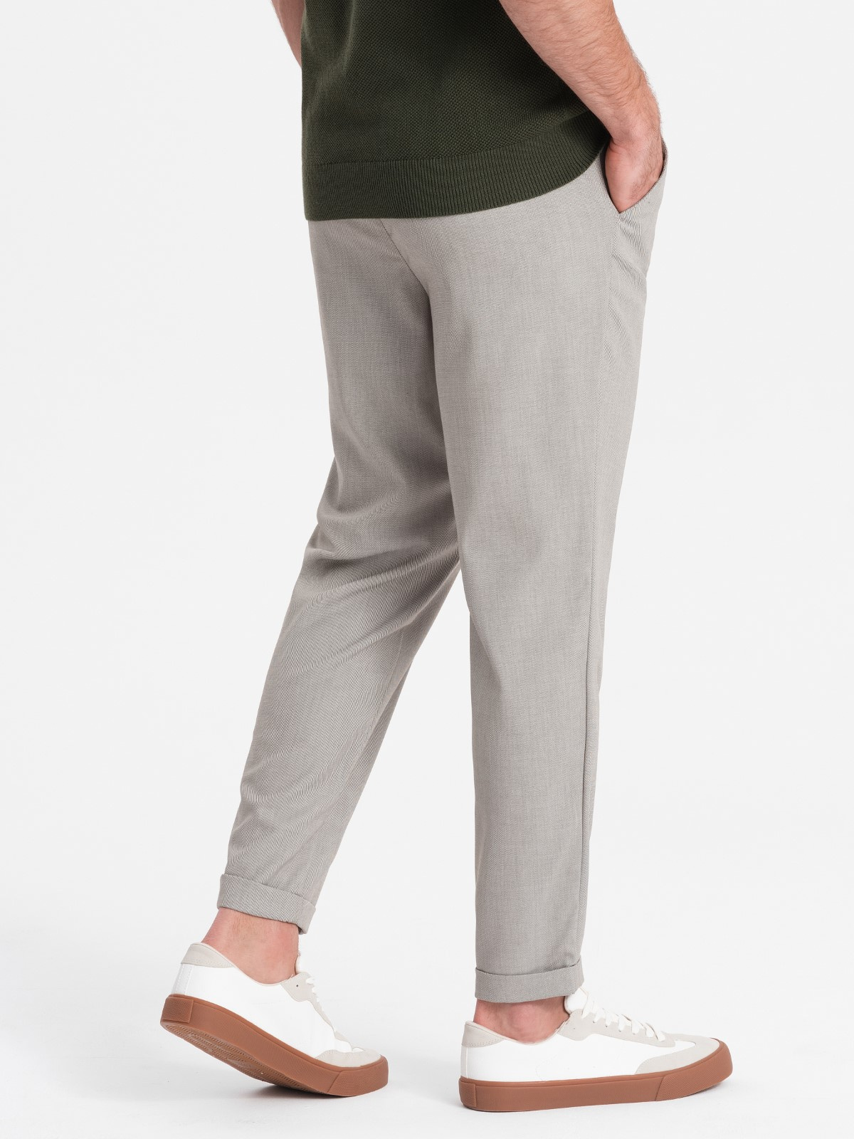 Elastse vöökohaga meeste chino-püksid Ombre Clothing - Image 46