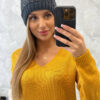 Kesi naiste kootud talvemüts litterkaunistusega - Thumbnail Image 3