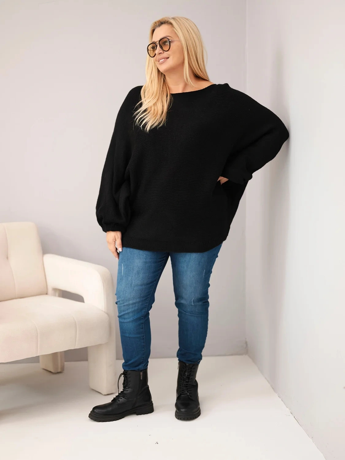 Naiste avara lõikega kampsun villaseguga Kesi Plus Size - Image 50