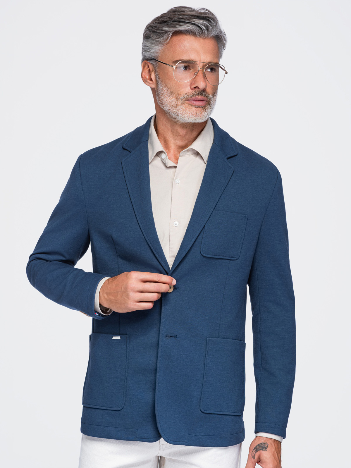 Meeste kitsa lõikega kootud bleiser Ombre Clothing - Image 48