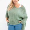 Naiste oversize-lõikega pitskoes V-kaelusega kampsun - Thumbnail Image 25