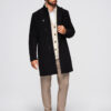 Ombre Clothing meeste poolpikk mantel püstkrae ja nööpidega - Thumbnail Image 11