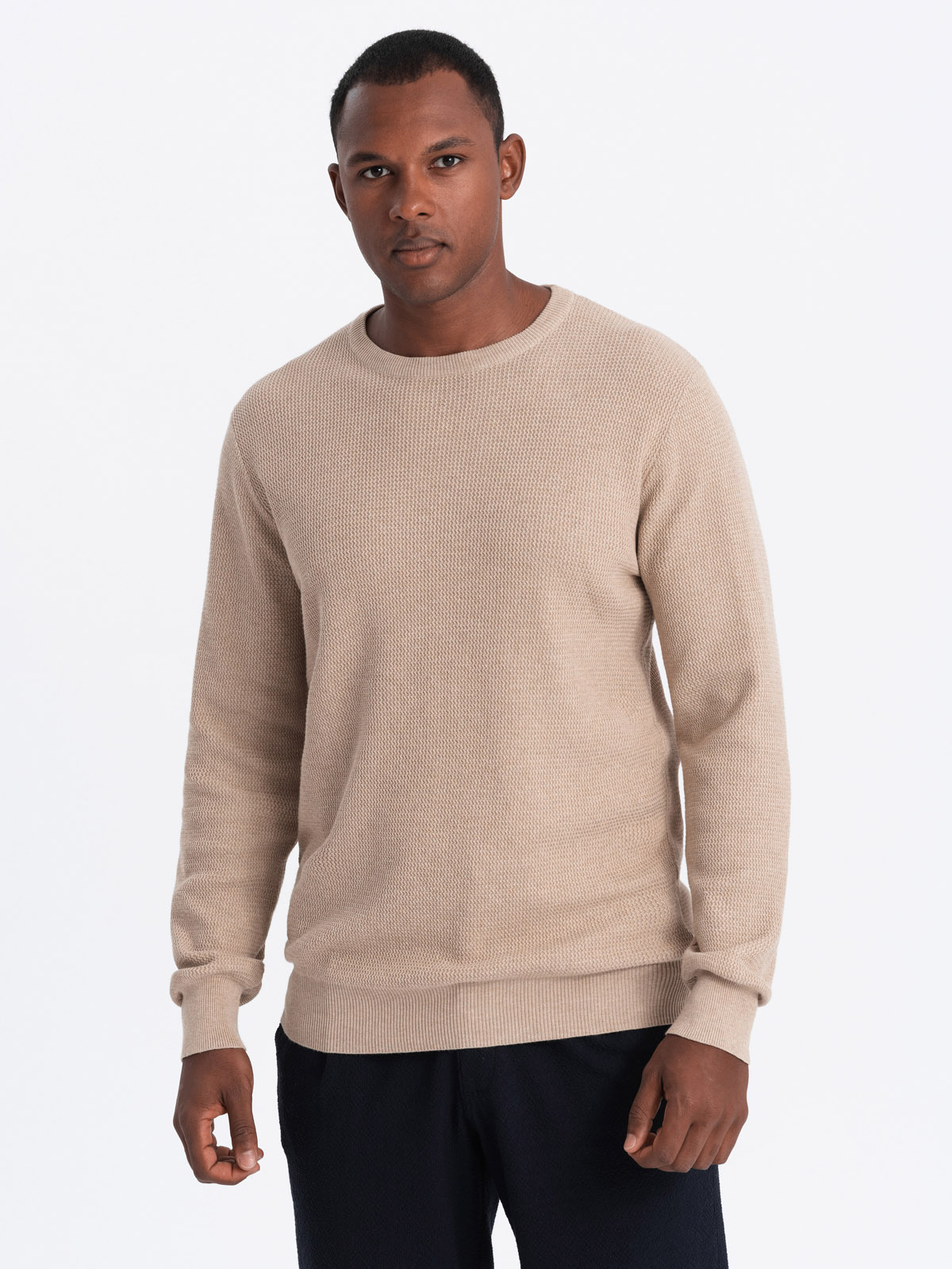 Ombre Clothing meeste kootud kampsun ümara kaelusega - Image 8