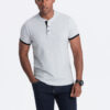 Meeste püstkrae ja nööpidega polosärk Ombre Clothing - Thumbnail Image 129