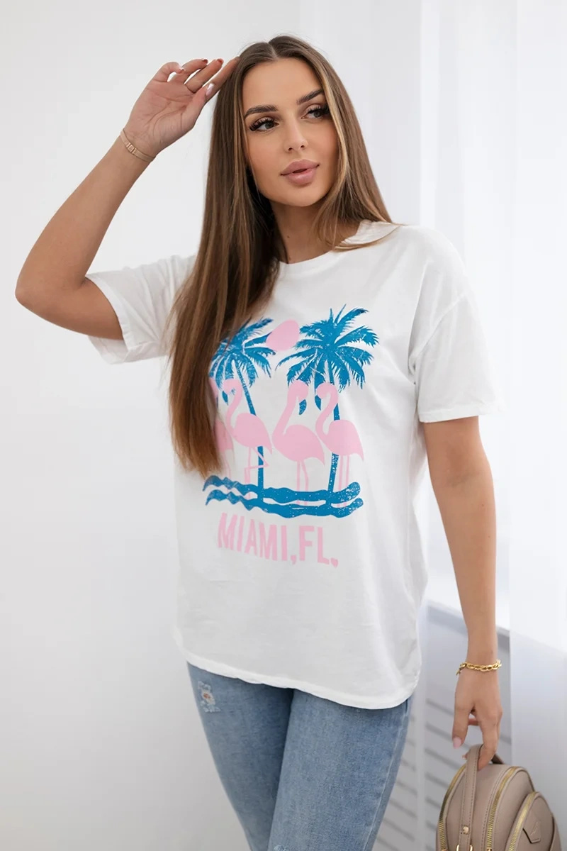 Naiste puuvillane T-särk trükiga Miami - Image 12