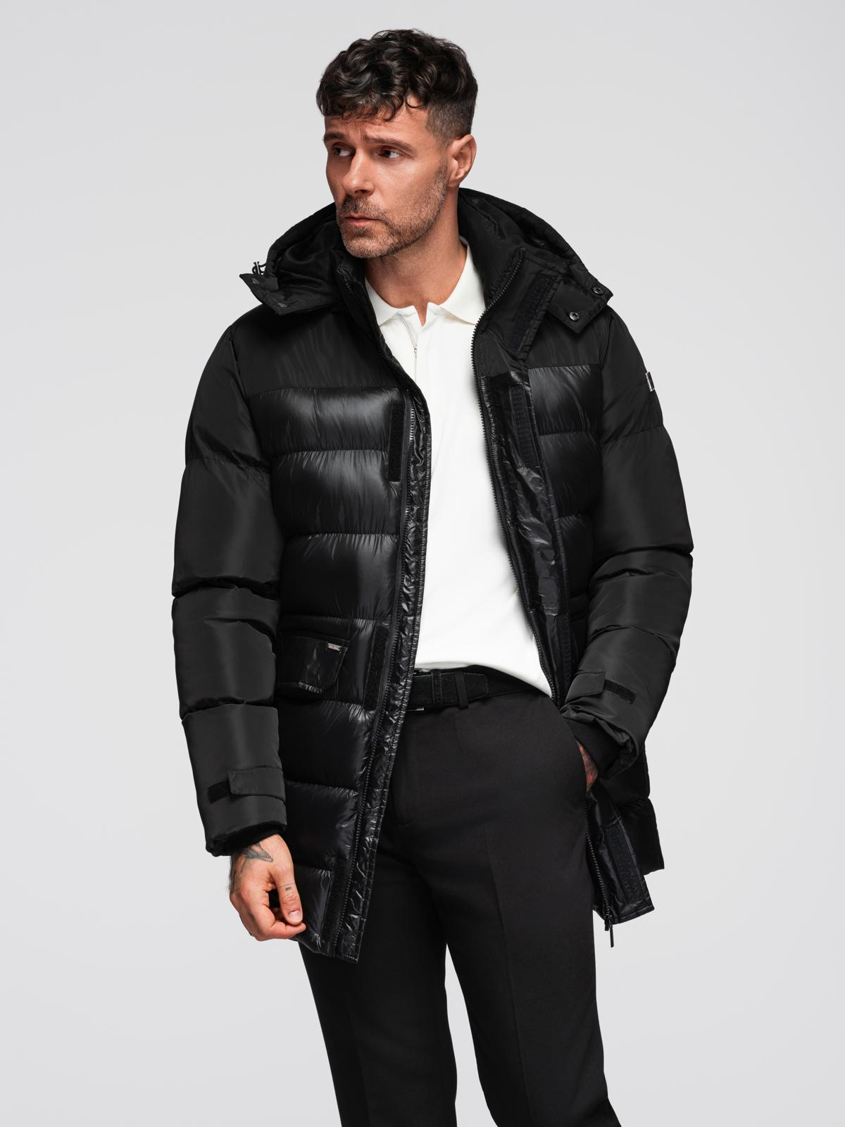 Ombre Clothing meeste tepitud talvejope kapuutsiga - Image 5