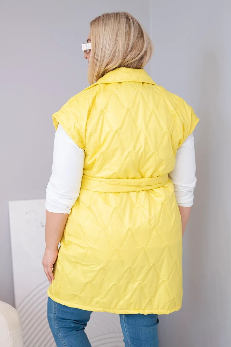 Kesi tepitud naiste pikem vest vööga - Image 85