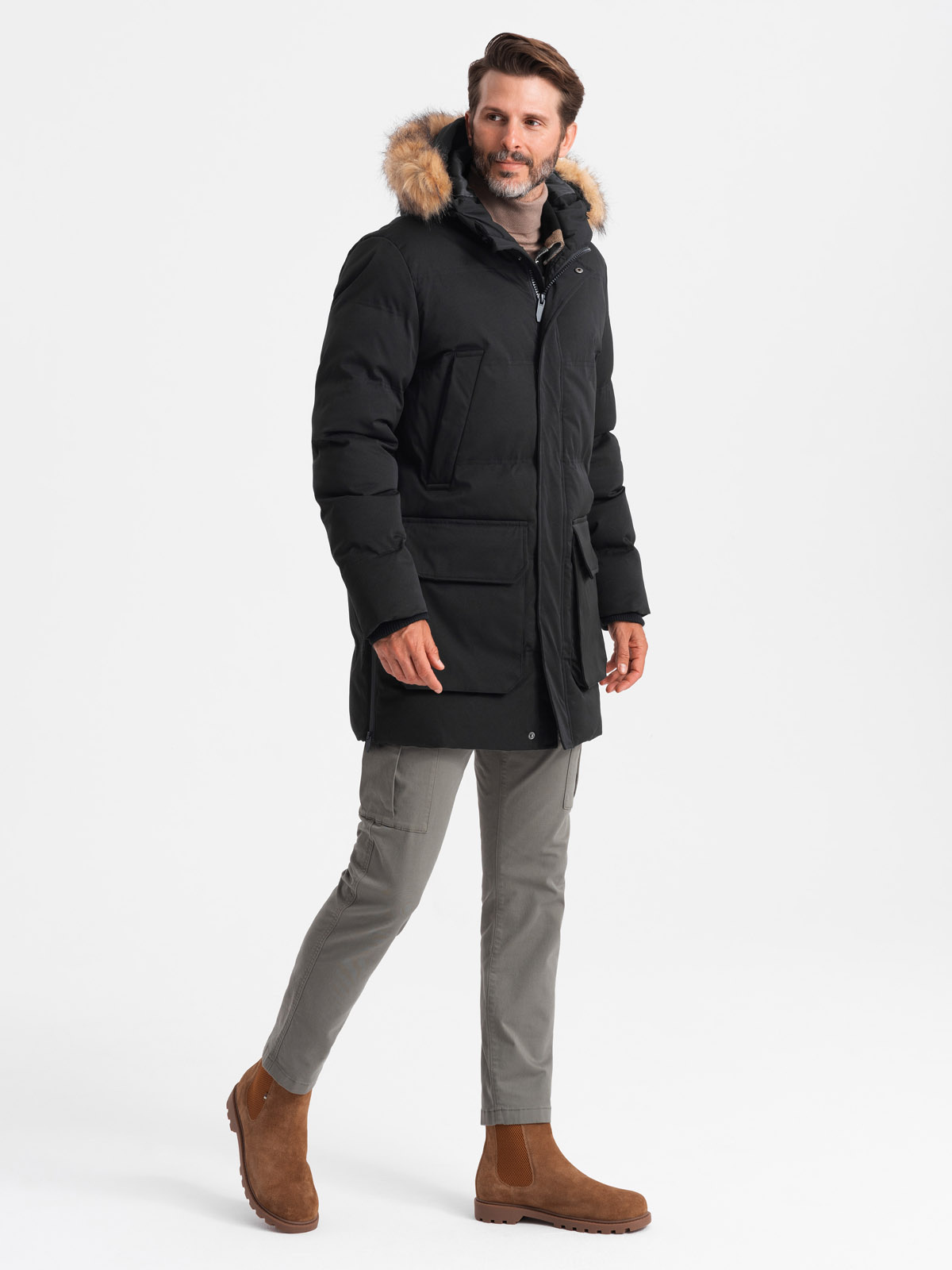 Meeste kapuutsiga talvejope Ombre Clothing - Image 16
