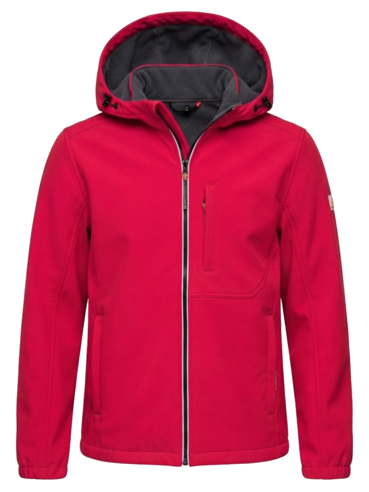 Meeste SOFTSHELL jakk fliisvoodri ja kapuutsiga – punane - Image 1
