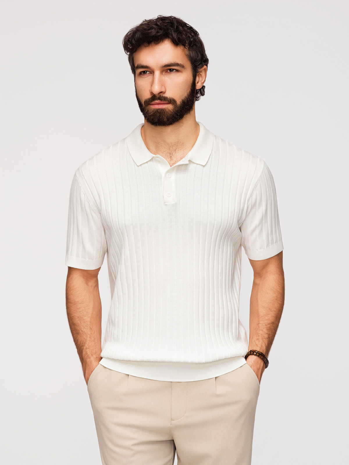 Meeste vertikaalse soonikkoega polosärk Ombre Clothing - Image 18