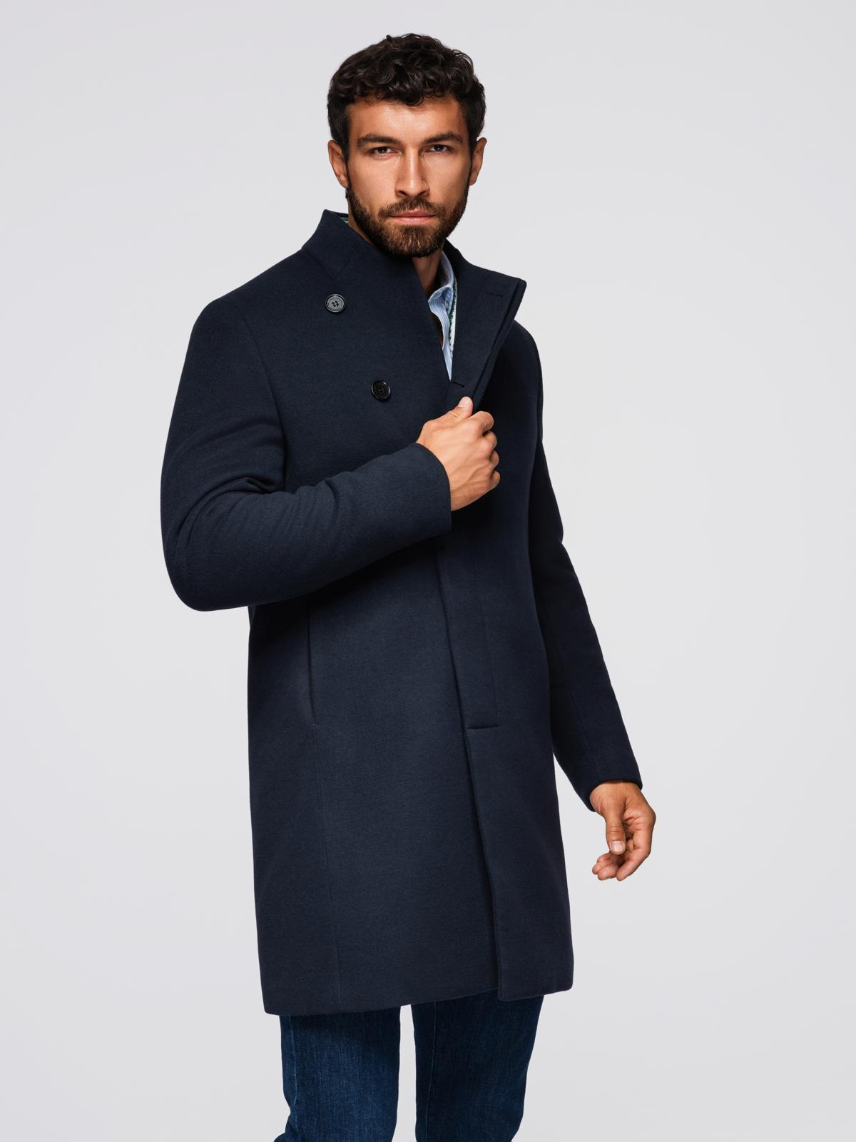 Ombre Clothing meeste poolpikk mantel püstkrae ja nööpidega - Image 20